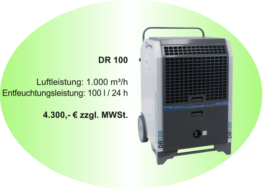 Flip Bautrockner DR 100 mit technischen Daten und Preis